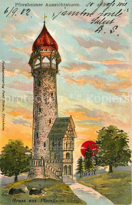 Pforzheim Aussichtsturm Kuenstlerkarte