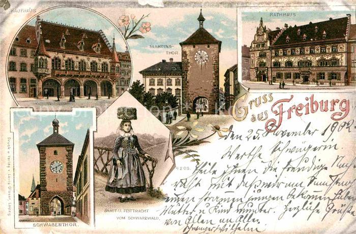 Freiburg Breisgau Rathaus Martinstor Schwabentor Kaufhaus
