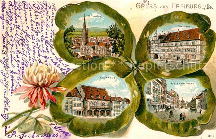 Freiburg Breisgau Muenster Rathaus Kaufhaus Kaiserstrasse