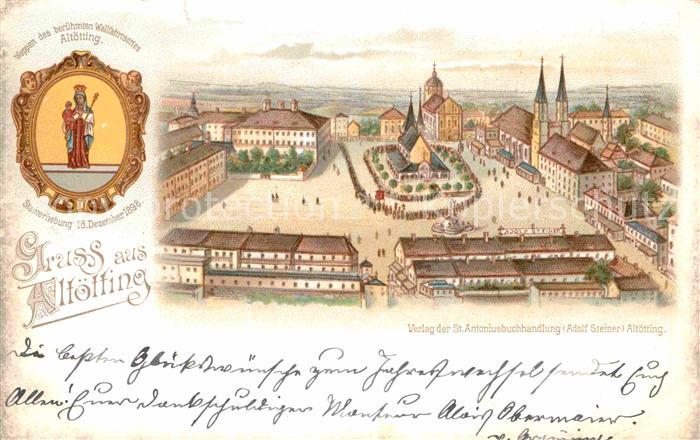 Altoetting Platz mit Kirchen