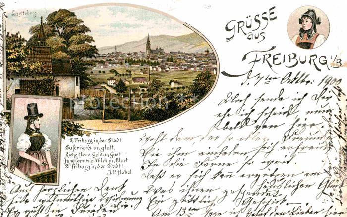 Freiburg Breisgau Lorettoberg Tracht Muensterpanorama