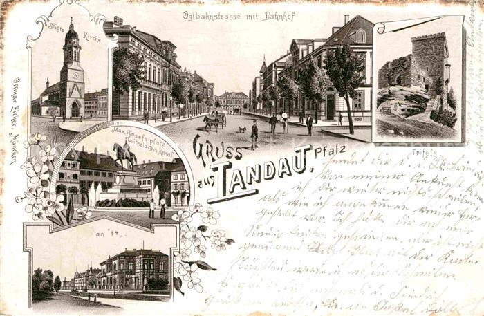 Landau Pfalz Ostbahnstrassse mit Bahnhof An 44 Max-Josefs-Platz