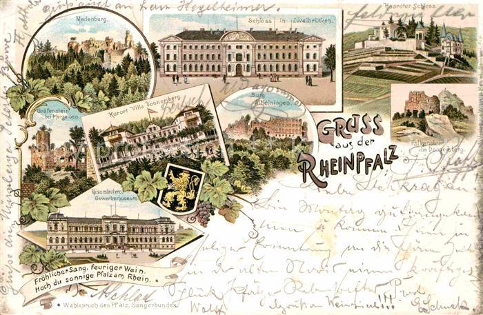 Kaiserslautern Rheinpfalz Schloss Zweibruecken Haardter-Schloss Madenburg Graefe