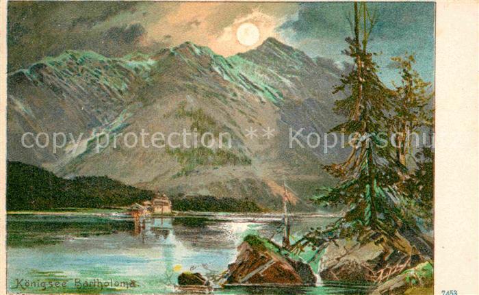 Koenigsee Berchtesgaden Bartholoma Kuenstlerkarte
