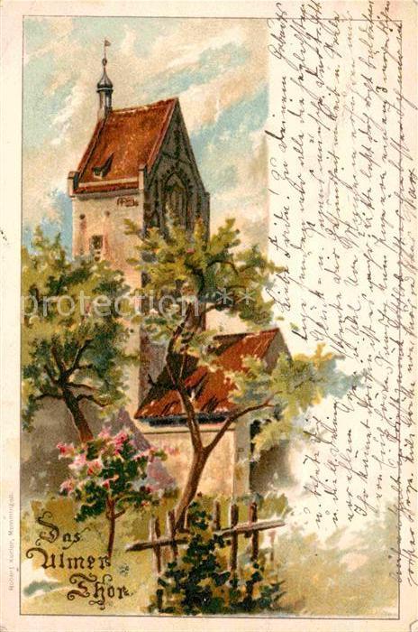 Memmingen Bayern Ulmer Tor Kuenstlerkarte