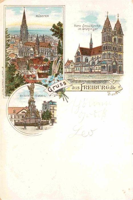 Freiburg Breisgau Muenster Herz Jesu-Kirchen im Stuehlinger Sieges-Denkmal