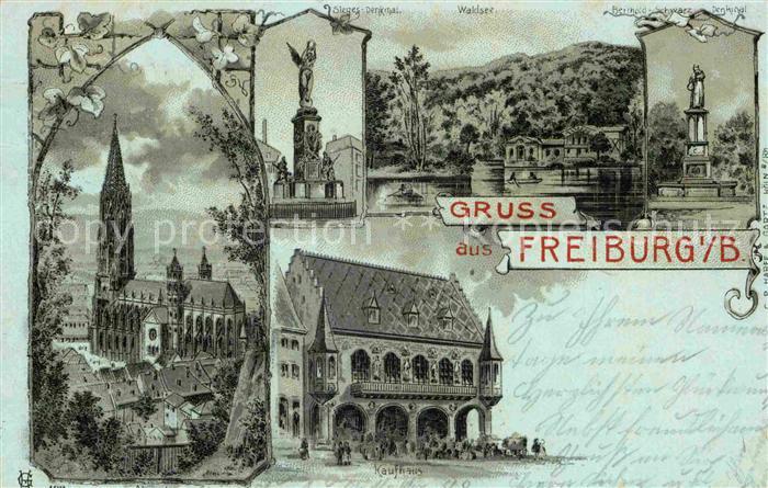 Freiburg Breisgau Siegesdenkmal Waldsee Kaufhaus Muenster