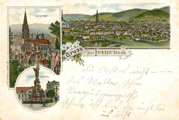 Freiburg Breisgau Muenster Siegesdenkmal Panorama