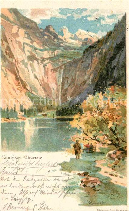Koenigsee Berchtesgaden Obersee Kuenstlerkarte