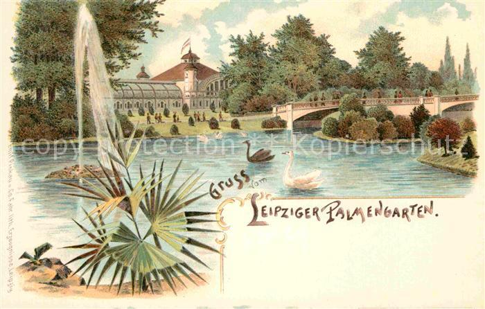 LEIPZIG Sachsen Palmengarten Schwan Brunnen