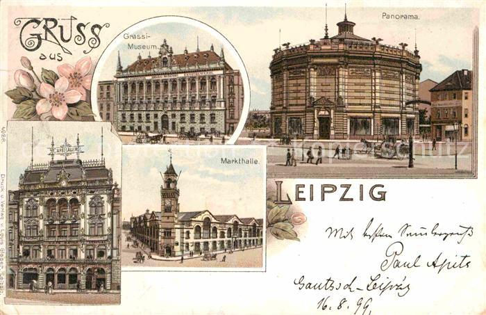 LEIPZIG Sachsen Markthalle Panorama Grassi-Museum Cafe Bauer