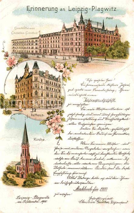 Plagwitz Leipzig Post Rathaus Kirche