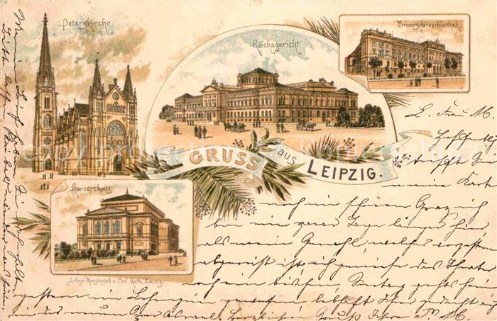 LEIPZIG Sachsen Universitaetsbibliothek Reichsgericht Peterskirche Konzerthaus