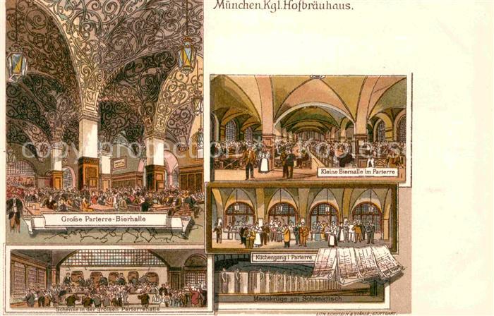 Muenchen Bayern Kgl. Hofbraeuhaus grosse Parterre-Bierhalle