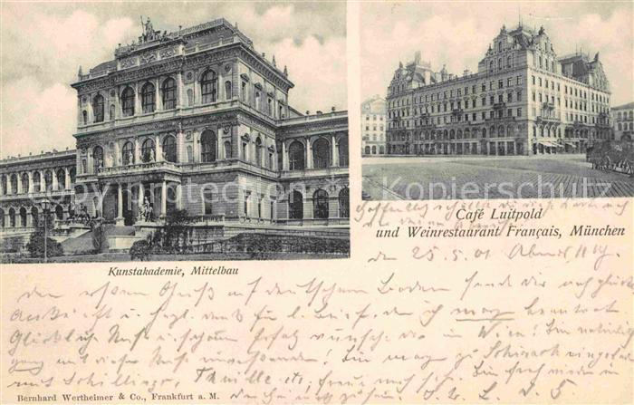 Muenchen Bayern Cafe Luitpold Weinrestaurant Francais Kunstakademie Mittelbau