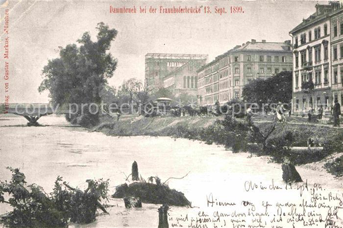 Muenchen Bayern Dammbruch Fraunhoferbruecke