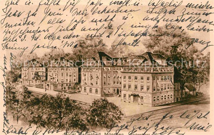 Muenchen Bayern Hotel Marienbad Gartenfront