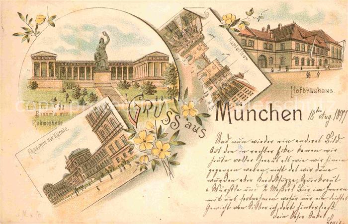 Muenchen Bayern Hofbraeuhaus Bavaria Ruhmeshalle