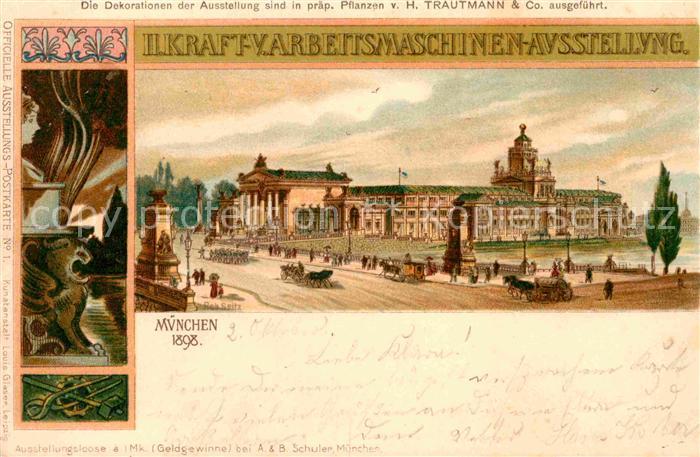 Muenchen Bayern II. Kraft- Arbeitsmaschinen-Ausstellung