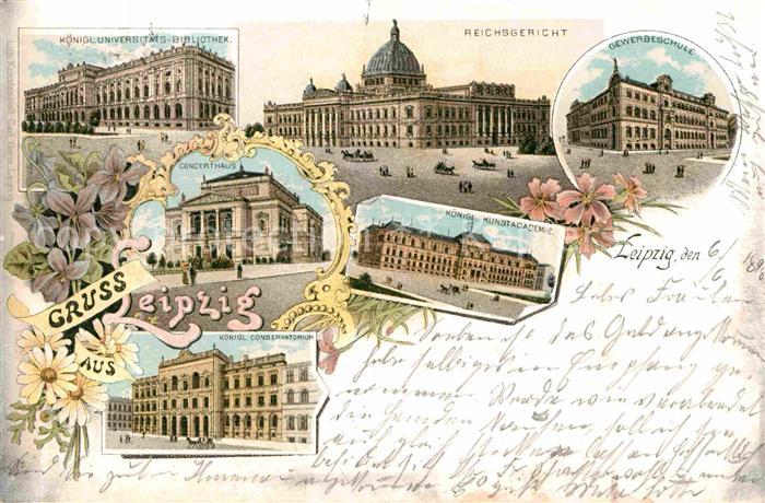 LEIPZIG Sachsen Reichsgericht Gewerbeschule Kgl. Universitaets-Bibliothek