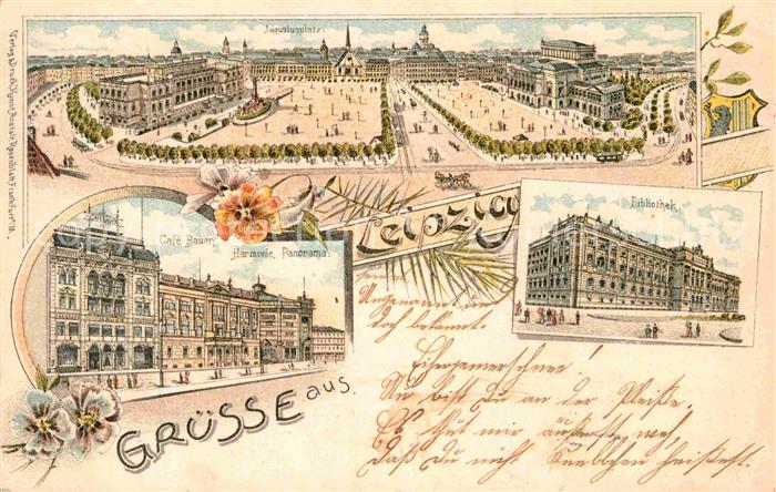 LEIPZIG Sachsen Bibliothek Cafe Bauer Augustusplatz