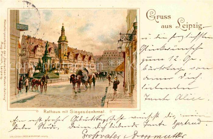 LEIPZIG Sachsen Rathaus Siegesdenkmal