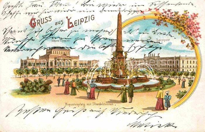 LEIPZIG Sachsen Augustusplatz Mendebrunnen Hauptpost