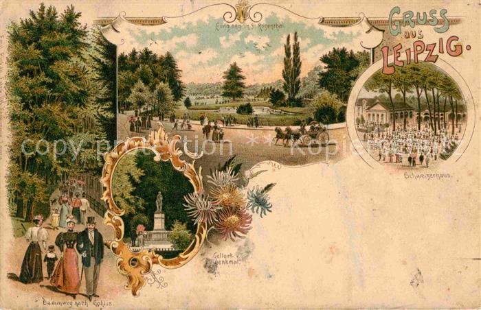 LEIPZIG Sachsen Rosenthal Dammweg Gellertdenkmal