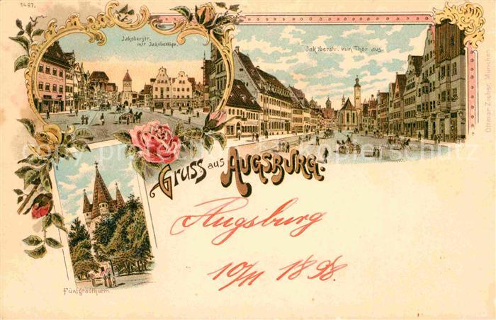 Augsburg Fuenfgradturm Jakoberstr. Jakobertor