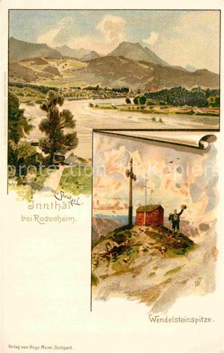 Rosenheim Bayern Innthal Wendelsteinspitze Kuenstlerkarte Otto Struetzel