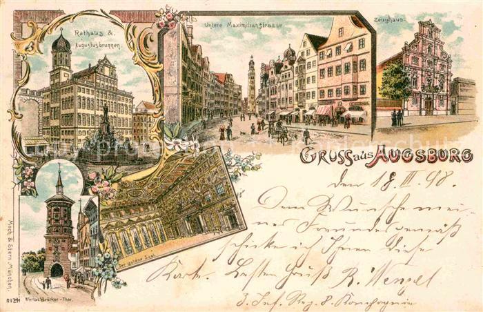 Augsburg Untere Maximilianstrasse Zeughaus Rathaus