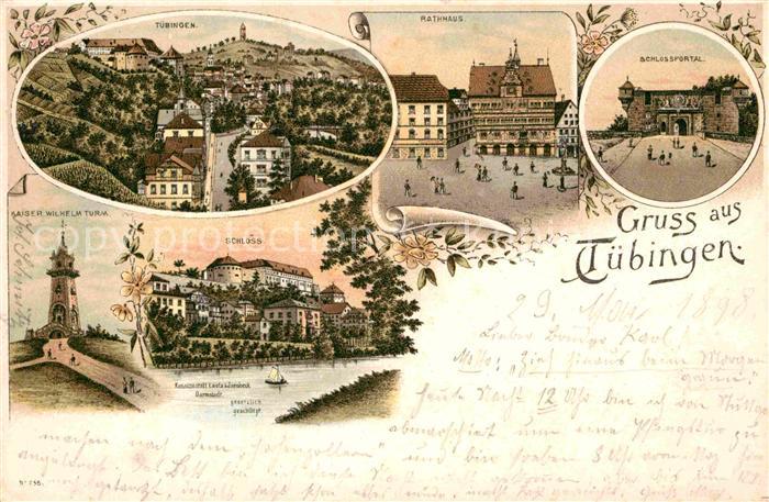 TueBINGEN BW Rathaus Schlossportal Kaiser-Wilhelm Denkmal