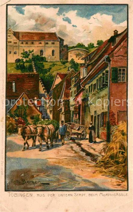 TueBINGEN BW Mordlogaessle Kuenstlerkarte Fritz Bergen