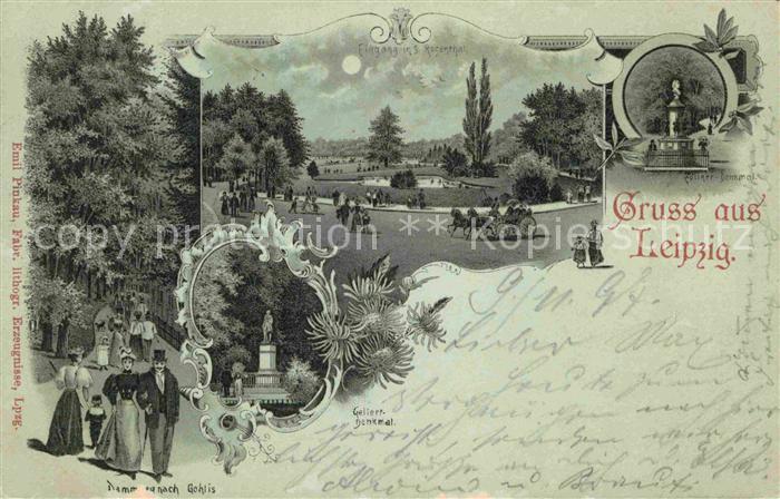 LEIPZIG Sachsen Rosenthal Gellertdenkmal Dammweg