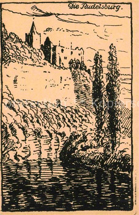 Rudelsburg Kuenstlerkarte nach Federzeichnungen von Otto Zorn