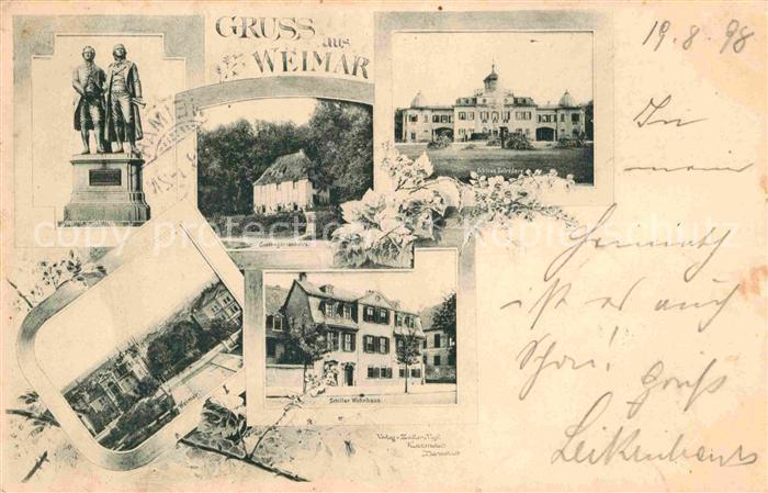 Weimar Thueringen Goethe und Schiller Denkmal Schiller Wohnhaus Schloss Belveder