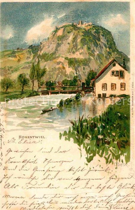 Hohentwiel Kuenstlerkarte C. Biese