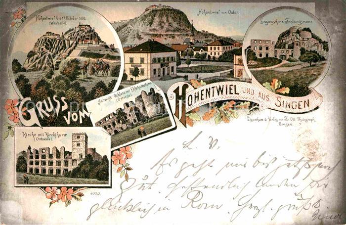 Hohentwiel Kirche Kirchturm Hadwigs Schloss Ekkehardsturm Festungsruine