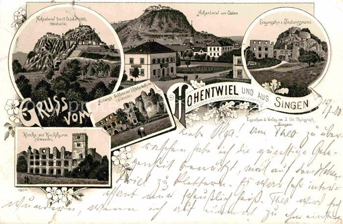 Singen Hohentwiel Kirche Kirchturm Hadwigs Schloss Ekkehardsturm Festungsruine