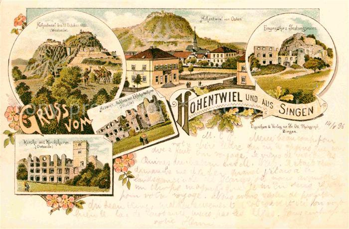 Singen Hohentwiel Kirche Hadwigs Schloss Ekkehardsturm Festungsruine
