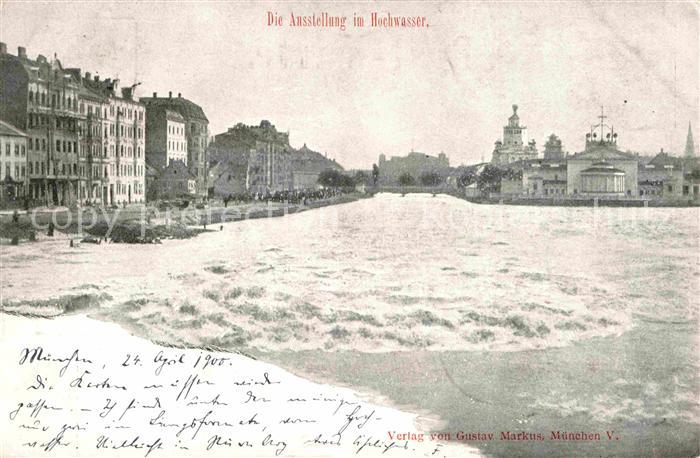 Muenchen Bayern Ansstellung im Hochwasser