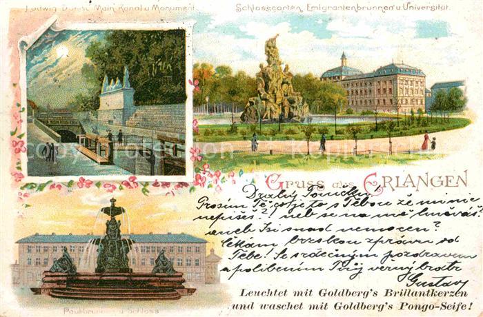 ERLANGEN Bayern Schlossgarten Emigrantenbrunnen Universitaet Paulibrunnen Schlos