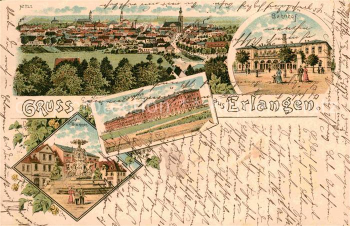 ERLANGEN Bayern Bahnhof Kunstbrunnen Kaserne