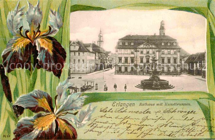 ERLANGEN Bayern Rathaus Kusntbrunnen