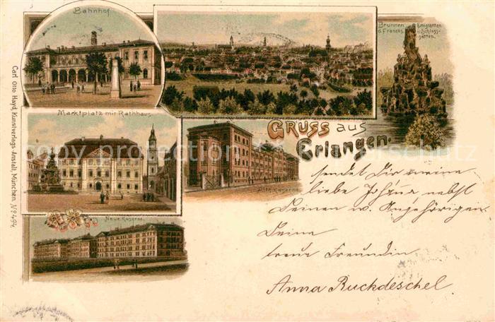 ERLANGEN Bayern Bahnhof Marktplatz Rathaus