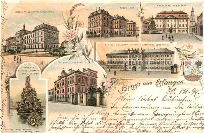 ERLANGEN Bayern Marktplatz Rathaus Augenklinik Schloss