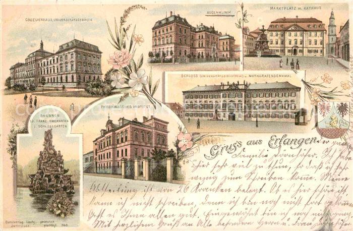 ERLANGEN Bayern Physikalisches Institut Emigrantenbrunnen Marktplatz