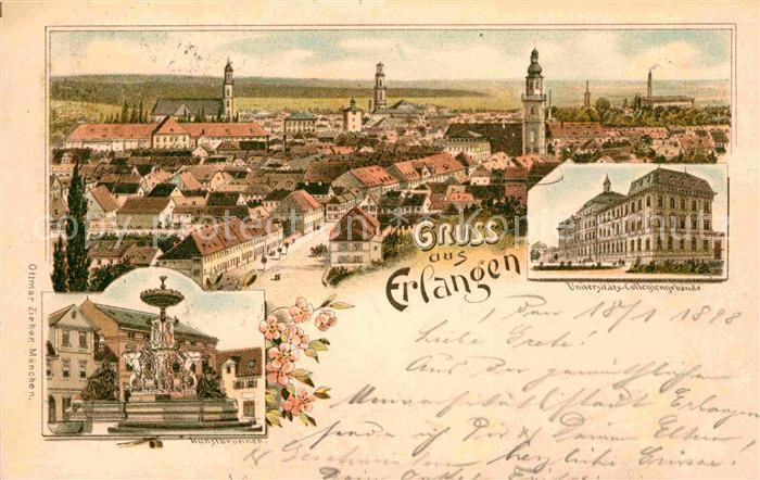 ERLANGEN Bayern Universtitaet Collegiengebaeude Kunstbrunnen