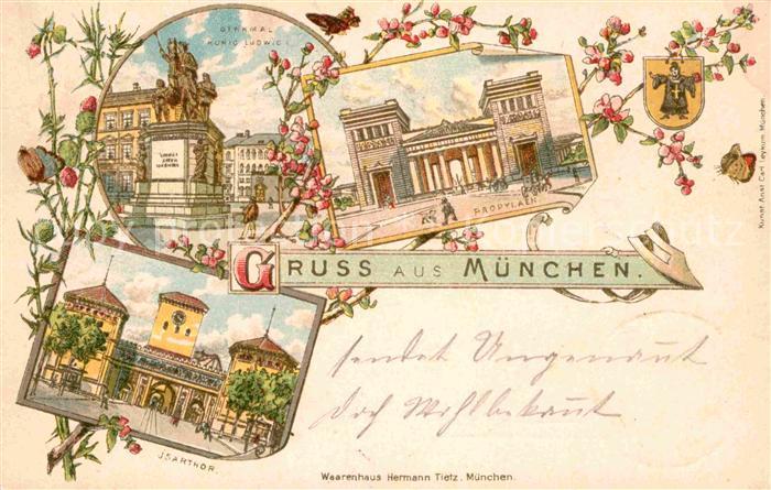 Muenchen Bayern Koenig Ludwig I Denkmal Propylaeen