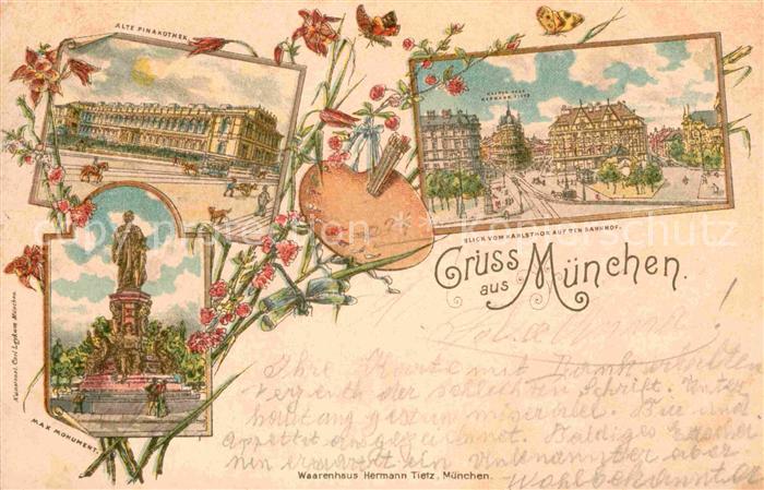 Muenchen Bayern Alte Pinakothek Max Monument